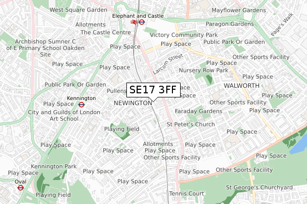 SE17 3FF map - small scale - OS Open Zoomstack (Ordnance Survey) SE17 3FF map - small scale - OS Open Zoomstack (Ordnance Survey)