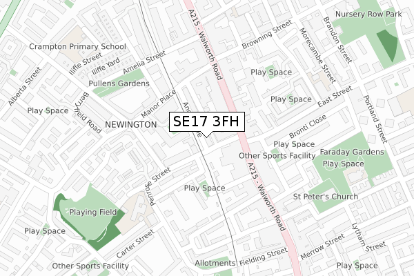SE17 3FH map - large scale - OS Open Zoomstack (Ordnance Survey) SE17 3FH map - large scale - OS Open Zoomstack (Ordnance Survey)