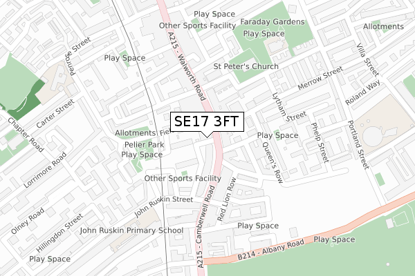 SE17 3FT map - large scale - OS Open Zoomstack (Ordnance Survey) SE17 3FT map - large scale - OS Open Zoomstack (Ordnance Survey)