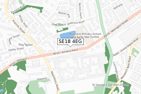 SE18 4EG map - large scale - OS Open Zoomstack (Ordnance Survey)