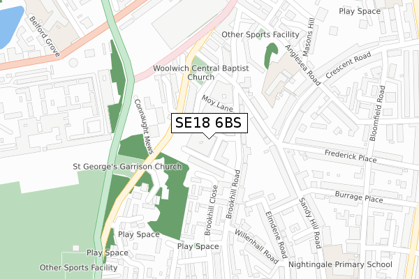 SE18 6BS map - large scale - OS Open Zoomstack (Ordnance Survey) SE18 6BS map - large scale - OS Open Zoomstack (Ordnance Survey)