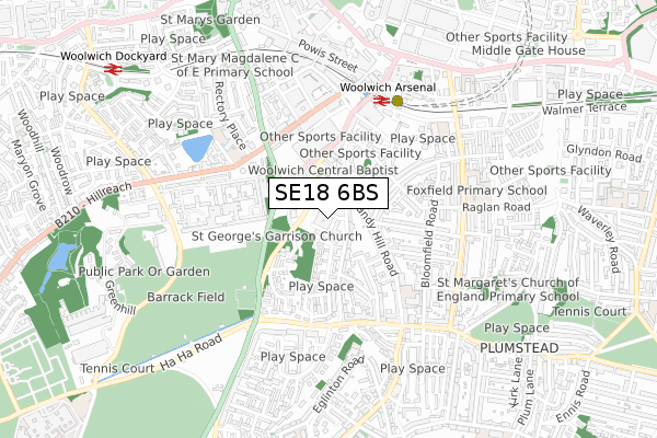 SE18 6BS map - small scale - OS Open Zoomstack (Ordnance Survey) SE18 6BS map - small scale - OS Open Zoomstack (Ordnance Survey)