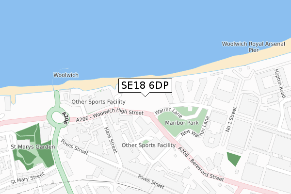 SE18 6DP map - large scale - OS Open Zoomstack (Ordnance Survey)