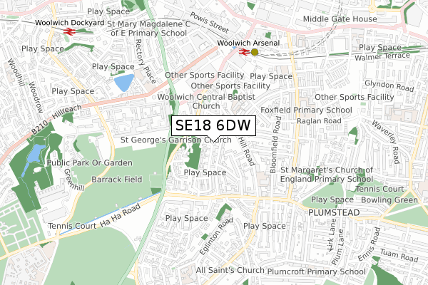 SE18 6DW map - small scale - OS Open Zoomstack (Ordnance Survey) SE18 6DW map - small scale - OS Open Zoomstack (Ordnance Survey)