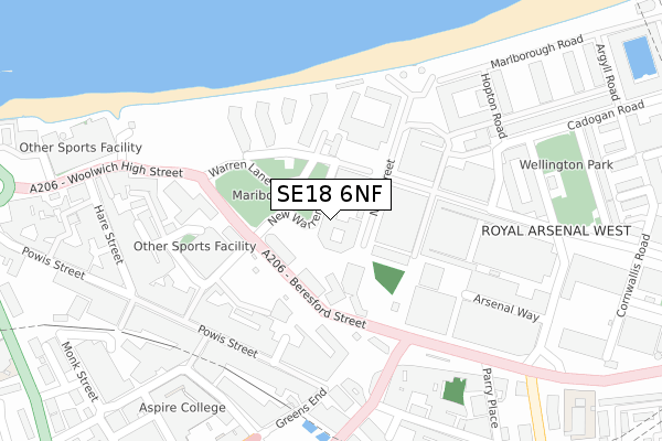 SE18 6NF map - large scale - OS Open Zoomstack (Ordnance Survey) SE18 6NF map - large scale - OS Open Zoomstack (Ordnance Survey)