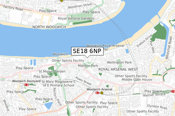 SE18 6NP map - small scale - OS Open Zoomstack (Ordnance Survey) SE18 6NP map - small scale - OS Open Zoomstack (Ordnance Survey)