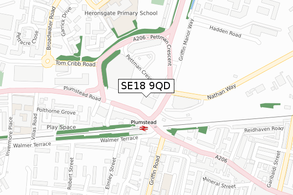 SE18 9QD map - large scale - OS Open Zoomstack (Ordnance Survey) SE18 9QD map - large scale - OS Open Zoomstack (Ordnance Survey)
