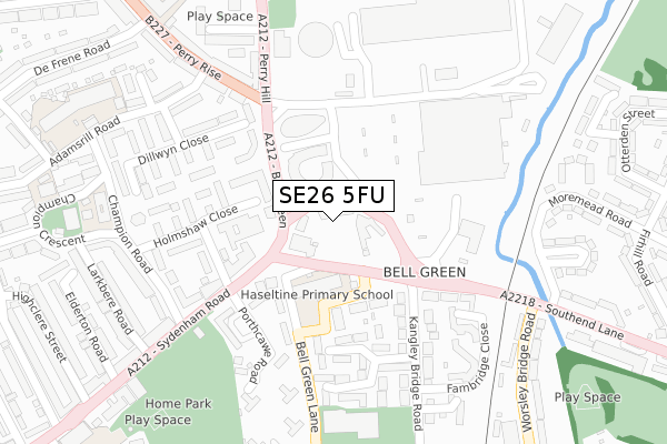 SE26 5FU map - large scale - OS Open Zoomstack (Ordnance Survey)