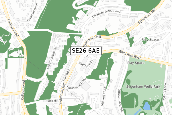 SE26 6AE map - large scale - OS Open Zoomstack (Ordnance Survey) SE26 6AE map - large scale - OS Open Zoomstack (Ordnance Survey)