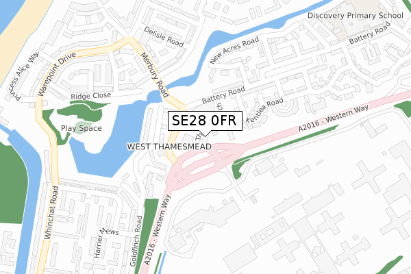 SE28 0FR map - large scale - OS Open Zoomstack (Ordnance Survey)