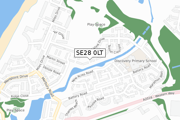 SE28 0LT map - large scale - OS Open Zoomstack (Ordnance Survey)