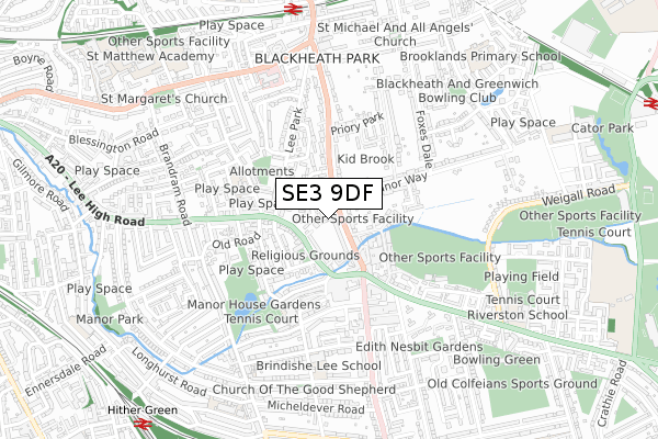 SE3 9DF map - small scale - OS Open Zoomstack (Ordnance Survey) SE3 9DF map - small scale - OS Open Zoomstack (Ordnance Survey)