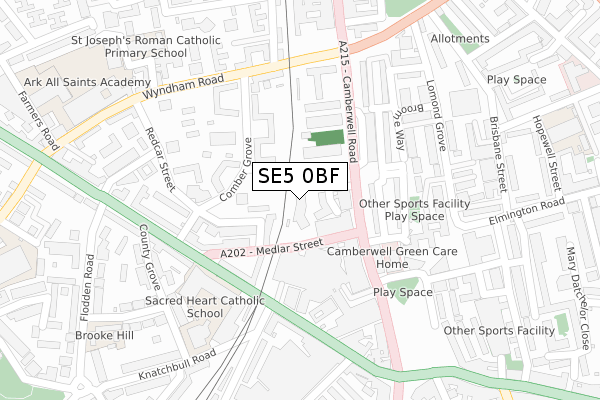 SE5 0BF map - large scale - OS Open Zoomstack (Ordnance Survey) SE5 0BF map - large scale - OS Open Zoomstack (Ordnance Survey)