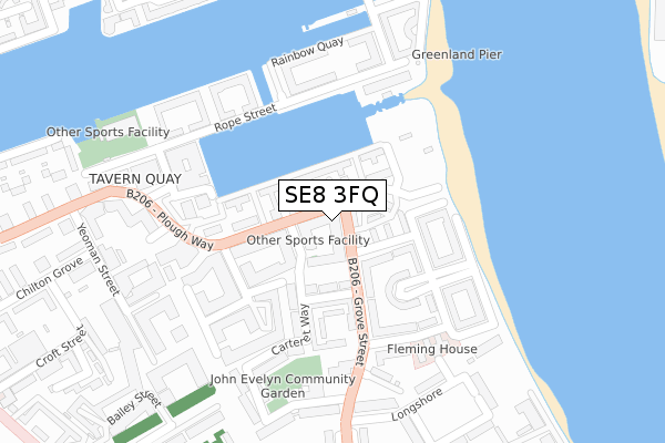 SE8 3FQ map - large scale - OS Open Zoomstack (Ordnance Survey) SE8 3FQ map - large scale - OS Open Zoomstack (Ordnance Survey)