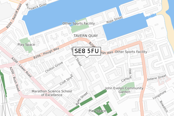 SE8 5FU map - large scale - OS Open Zoomstack (Ordnance Survey) SE8 5FU map - large scale - OS Open Zoomstack (Ordnance Survey)