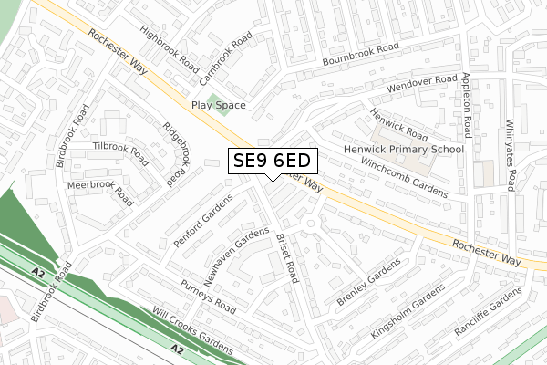 SE9 6ED map - large scale - OS Open Zoomstack (Ordnance Survey)