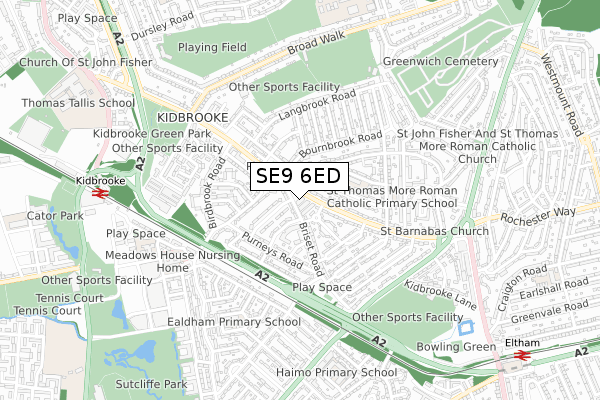 SE9 6ED map - small scale - OS Open Zoomstack (Ordnance Survey) SE9 6ED map - small scale - OS Open Zoomstack (Ordnance Survey)