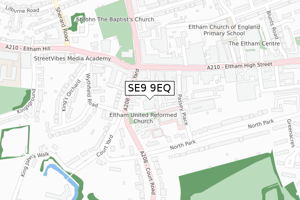 SE9 9EQ map - large scale - OS Open Zoomstack (Ordnance Survey)