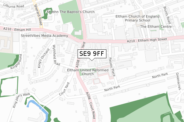 SE9 9FF map - large scale - OS Open Zoomstack (Ordnance Survey)