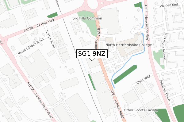 SG1 9NZ map - large scale - OS Open Zoomstack (Ordnance Survey) SG1 9NZ map - large scale - OS Open Zoomstack (Ordnance Survey)