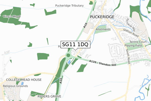 SG11 1DQ map - small scale - OS Open Zoomstack (Ordnance Survey) SG11 1DQ map - small scale - OS Open Zoomstack (Ordnance Survey)