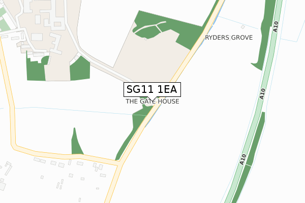 SG11 1EA map - large scale - OS Open Zoomstack (Ordnance Survey)