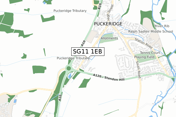 SG11 1EB map - small scale - OS Open Zoomstack (Ordnance Survey) SG11 1EB map - small scale - OS Open Zoomstack (Ordnance Survey)