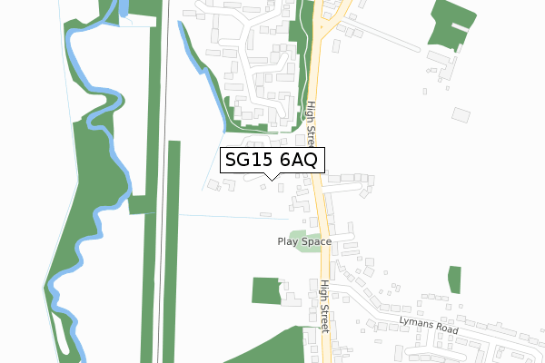 SG15 6AQ map - large scale - OS Open Zoomstack (Ordnance Survey)