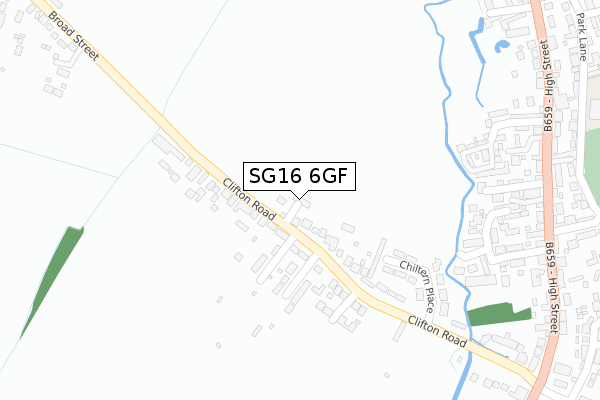 SG16 6GF map - large scale - OS Open Zoomstack (Ordnance Survey)