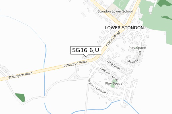 SG16 6JU map - large scale - OS Open Zoomstack (Ordnance Survey)