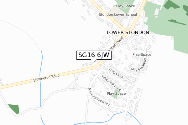 SG16 6JW map - large scale - OS Open Zoomstack (Ordnance Survey)