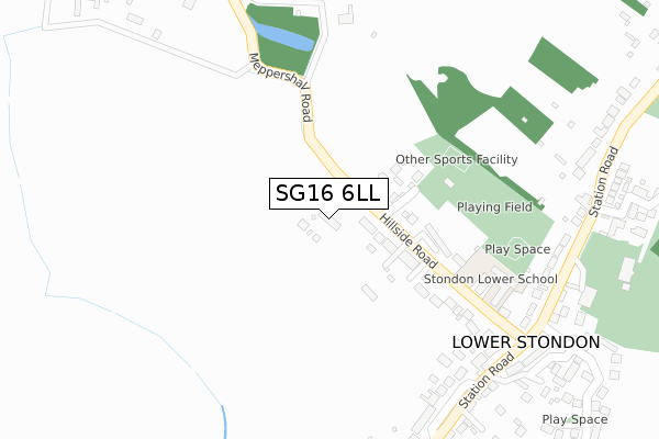 SG16 6LL map - large scale - OS Open Zoomstack (Ordnance Survey)