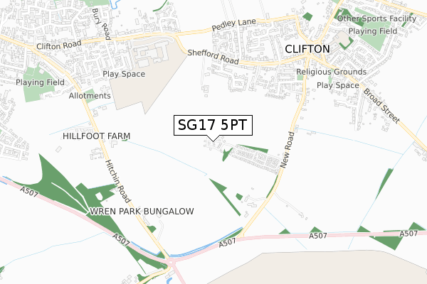 SG17 5PT map - small scale - OS Open Zoomstack (Ordnance Survey) SG17 5PT map - small scale - OS Open Zoomstack (Ordnance Survey)