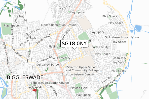 SG18 0NY map - small scale - OS Open Zoomstack (Ordnance Survey) SG18 0NY map - small scale - OS Open Zoomstack (Ordnance Survey)