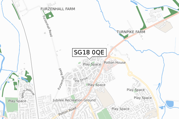 SG18 0QE map - small scale - OS Open Zoomstack (Ordnance Survey) SG18 0QE map - small scale - OS Open Zoomstack (Ordnance Survey)
