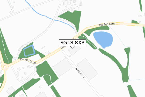 SG18 8XP map - large scale - OS Open Zoomstack (Ordnance Survey)