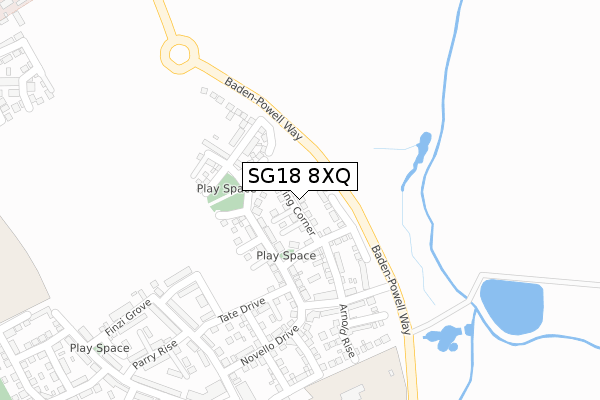 SG18 8XQ map - large scale - OS Open Zoomstack (Ordnance Survey) SG18 8XQ map - large scale - OS Open Zoomstack (Ordnance Survey)