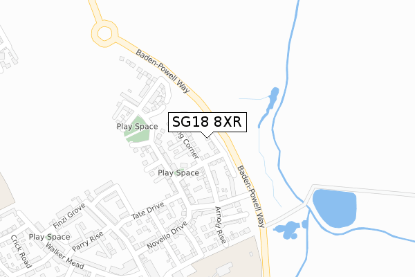 SG18 8XR map - large scale - OS Open Zoomstack (Ordnance Survey) SG18 8XR map - large scale - OS Open Zoomstack (Ordnance Survey)