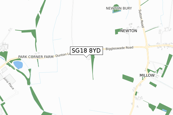 SG18 8YD map - small scale - OS Open Zoomstack (Ordnance Survey) SG18 8YD map - small scale - OS Open Zoomstack (Ordnance Survey)