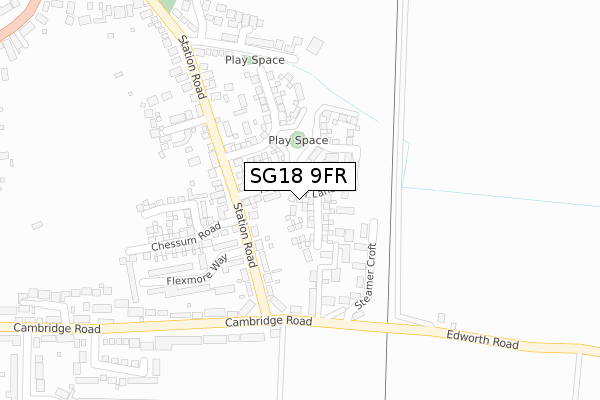 SG18 9FR map - large scale - OS Open Zoomstack (Ordnance Survey) SG18 9FR map - large scale - OS Open Zoomstack (Ordnance Survey)