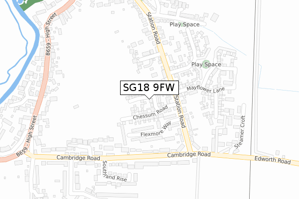 SG18 9FW map - large scale - OS Open Zoomstack (Ordnance Survey) SG18 9FW map - large scale - OS Open Zoomstack (Ordnance Survey)
