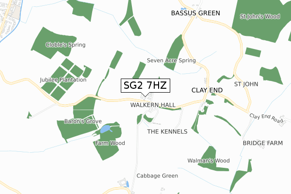 SG2 7HZ map - small scale - OS Open Zoomstack (Ordnance Survey)
