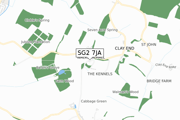 SG2 7JA map - small scale - OS Open Zoomstack (Ordnance Survey)