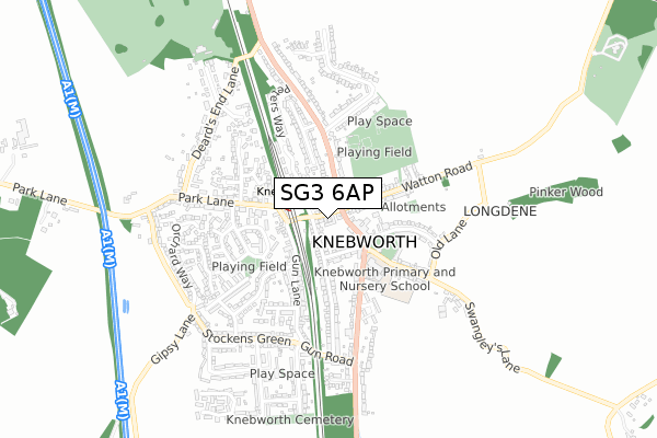 SG3 6AP map - small scale - OS Open Zoomstack (Ordnance Survey) SG3 6AP map - small scale - OS Open Zoomstack (Ordnance Survey)