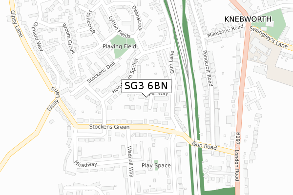 SG3 6BN map - large scale - OS Open Zoomstack (Ordnance Survey) SG3 6BN map - large scale - OS Open Zoomstack (Ordnance Survey)