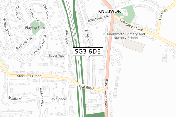 SG3 6DE map - large scale - OS Open Zoomstack (Ordnance Survey)