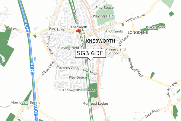 SG3 6DE map - small scale - OS Open Zoomstack (Ordnance Survey)