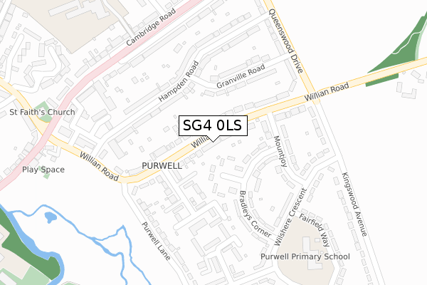 SG4 0LS map - large scale - OS Open Zoomstack (Ordnance Survey)