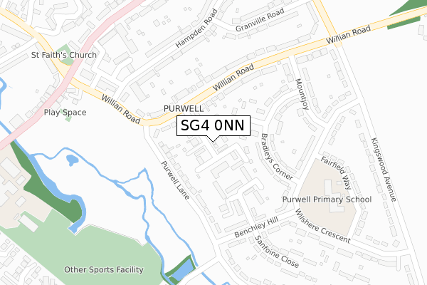 SG4 0NN map - large scale - OS Open Zoomstack (Ordnance Survey)