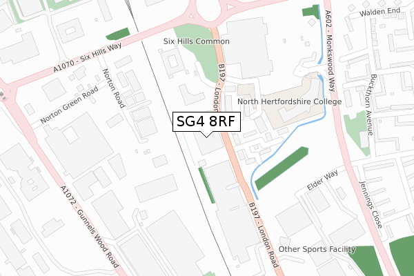 SG4 8RF map - large scale - OS Open Zoomstack (Ordnance Survey)